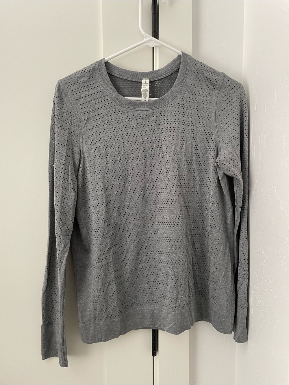 lululemon athletica Gray Perforated Crew Neck Sweater